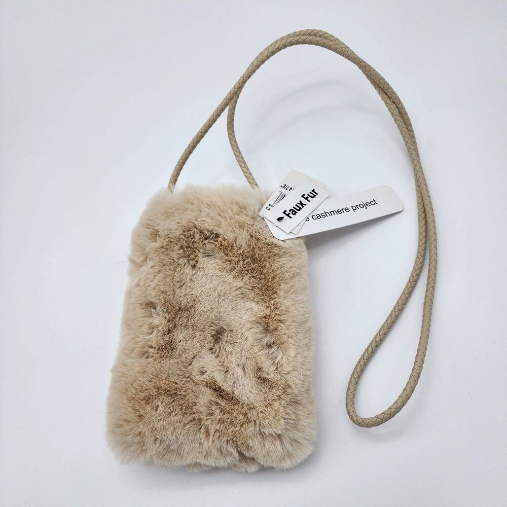 Cashmere Project Faux Fur Mini Crossbody Bag - Beige